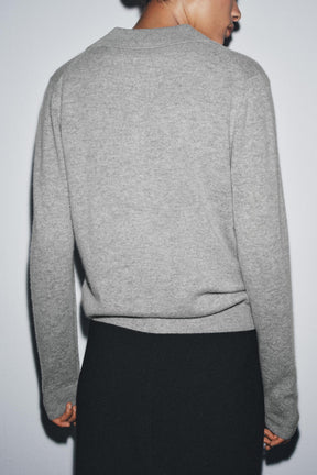 Polo-Cardigan aus Wolle und Kaschmir