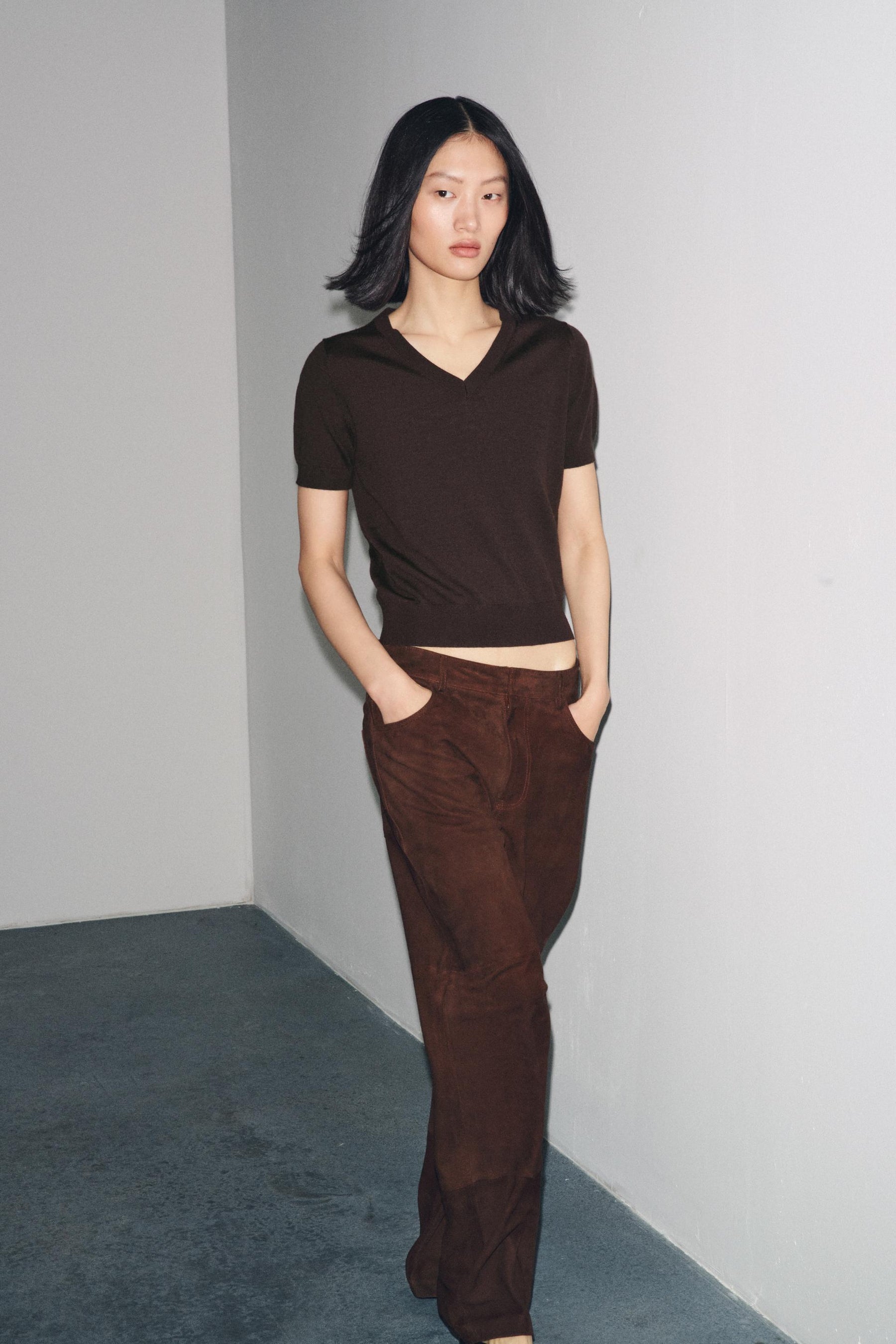 Wollpullover mit kurzen Ärmeln