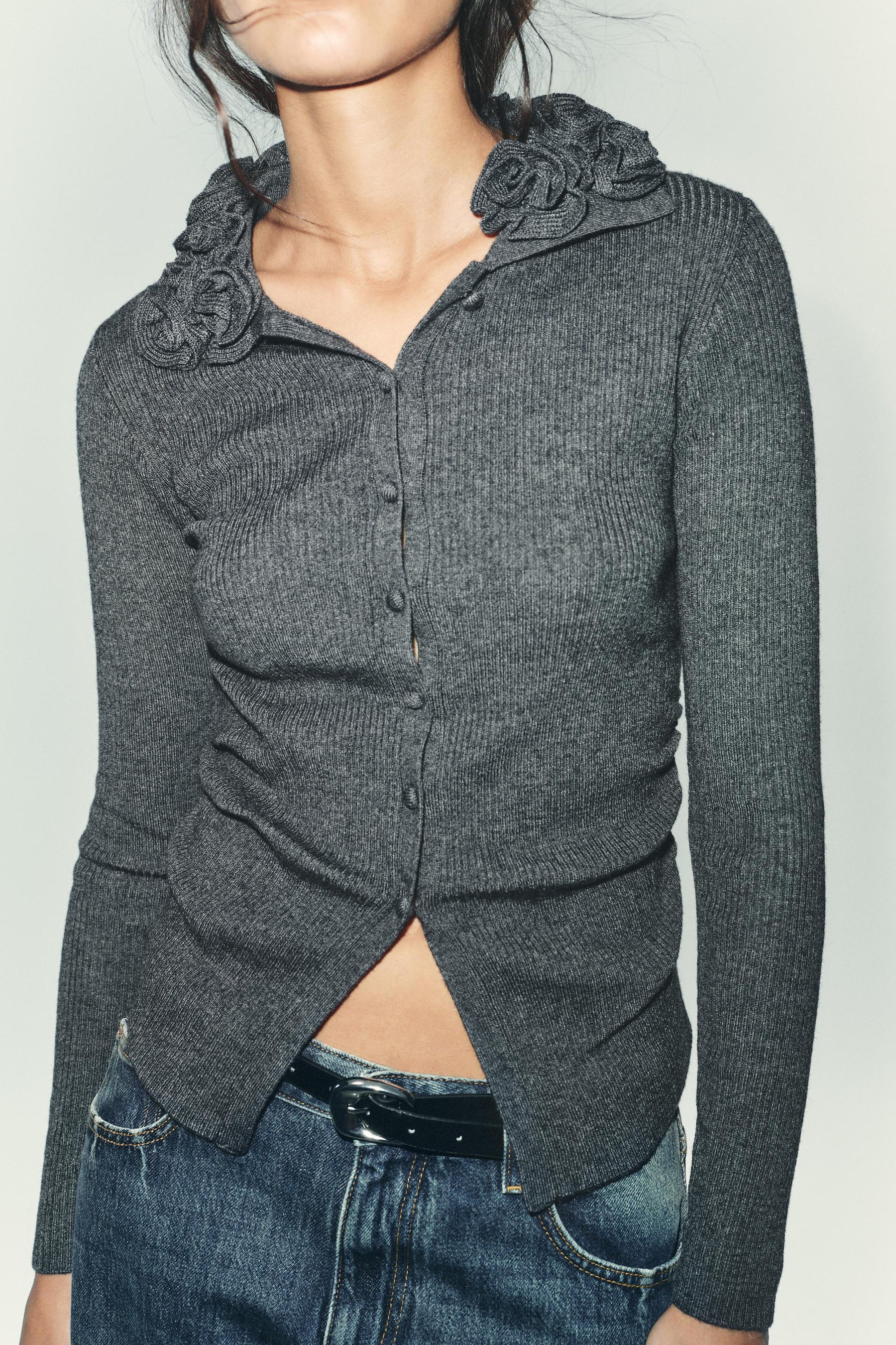 WOOL BLEND FLORAL CARDIGAN - Image 2