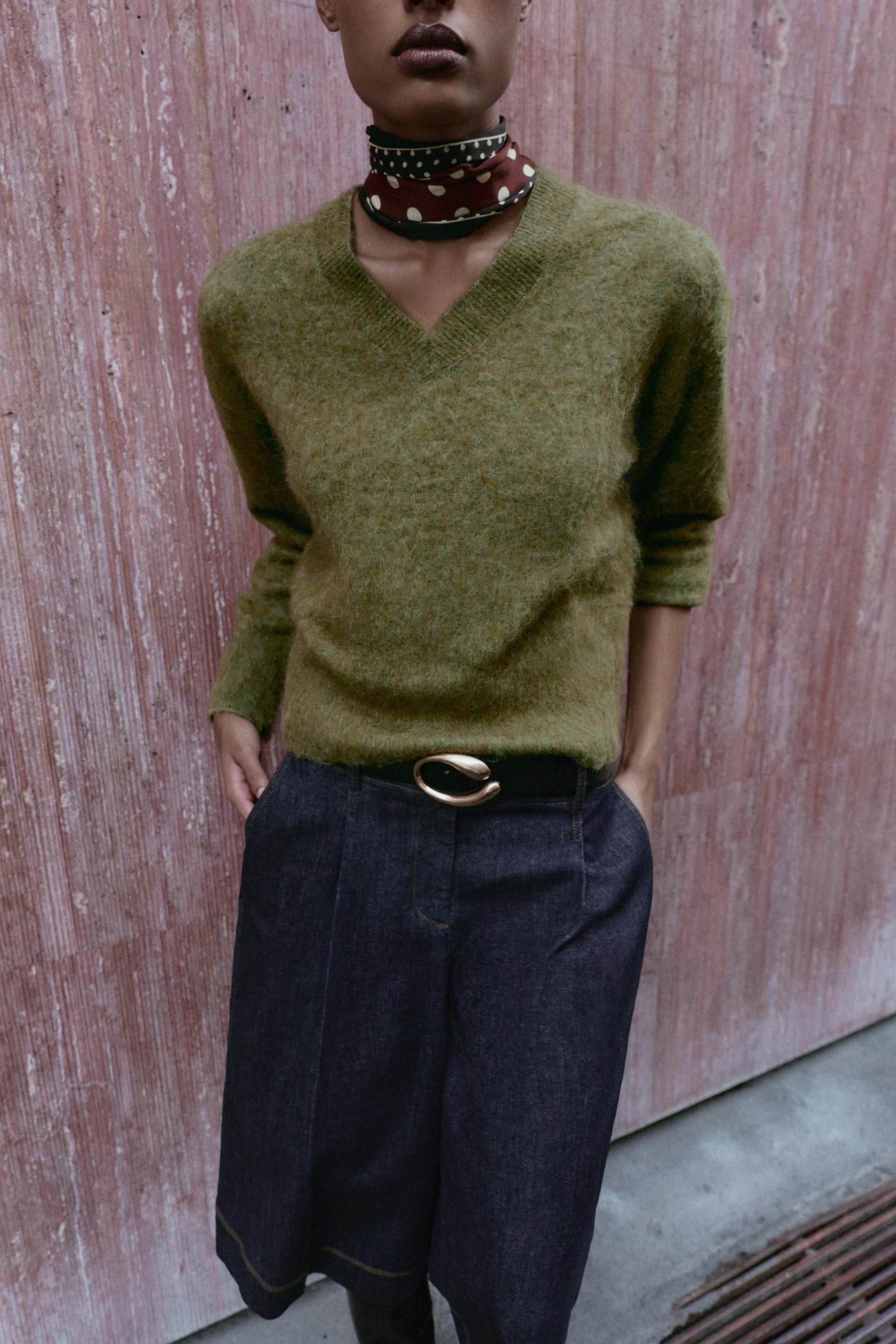 Gebürsteter Strickpullover