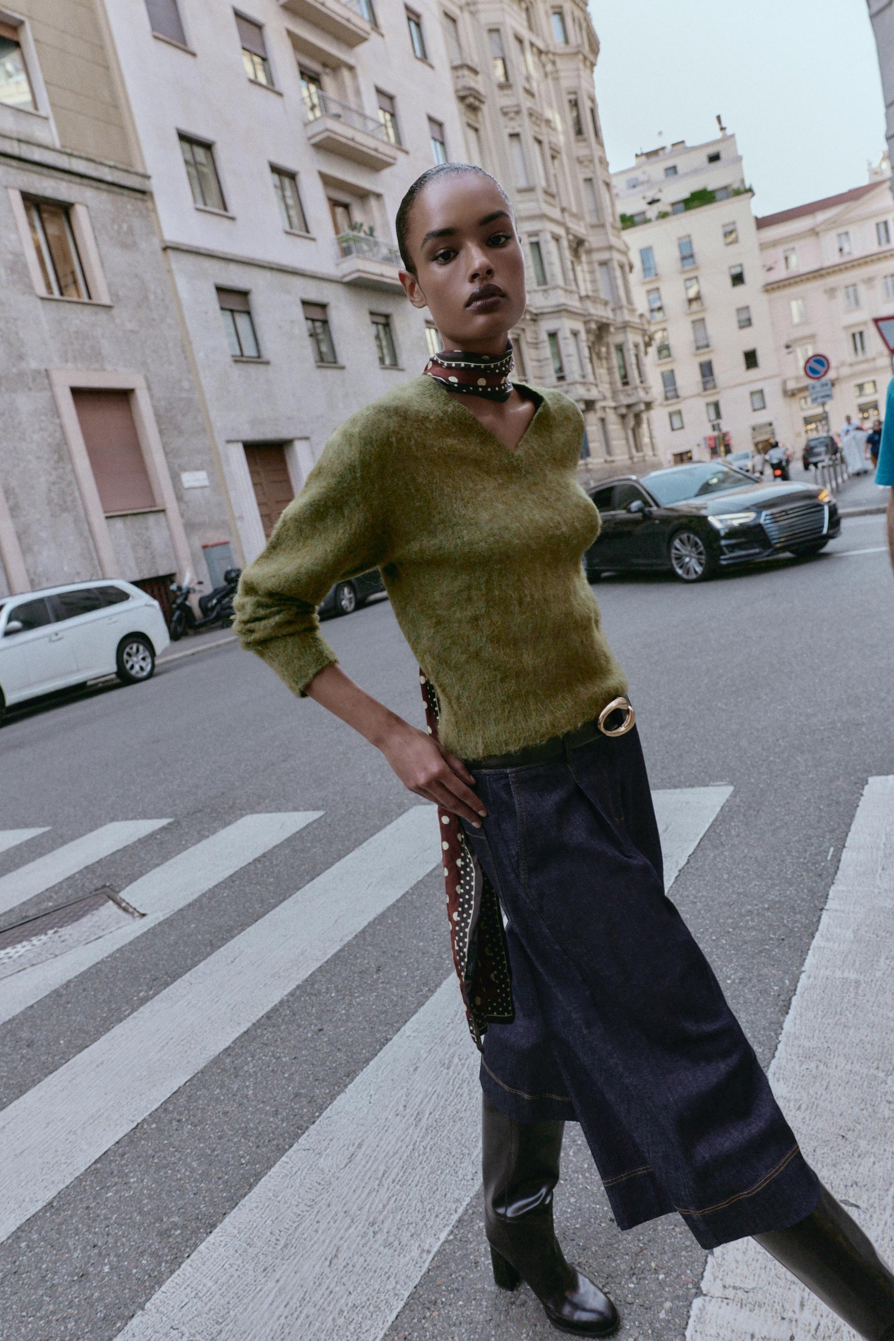 Gebürsteter Strickpullover