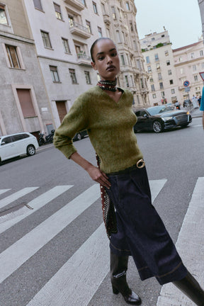 Gebürsteter Strickpullover