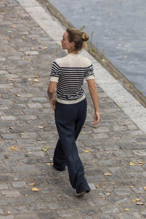 Gestreifter Strickpullover