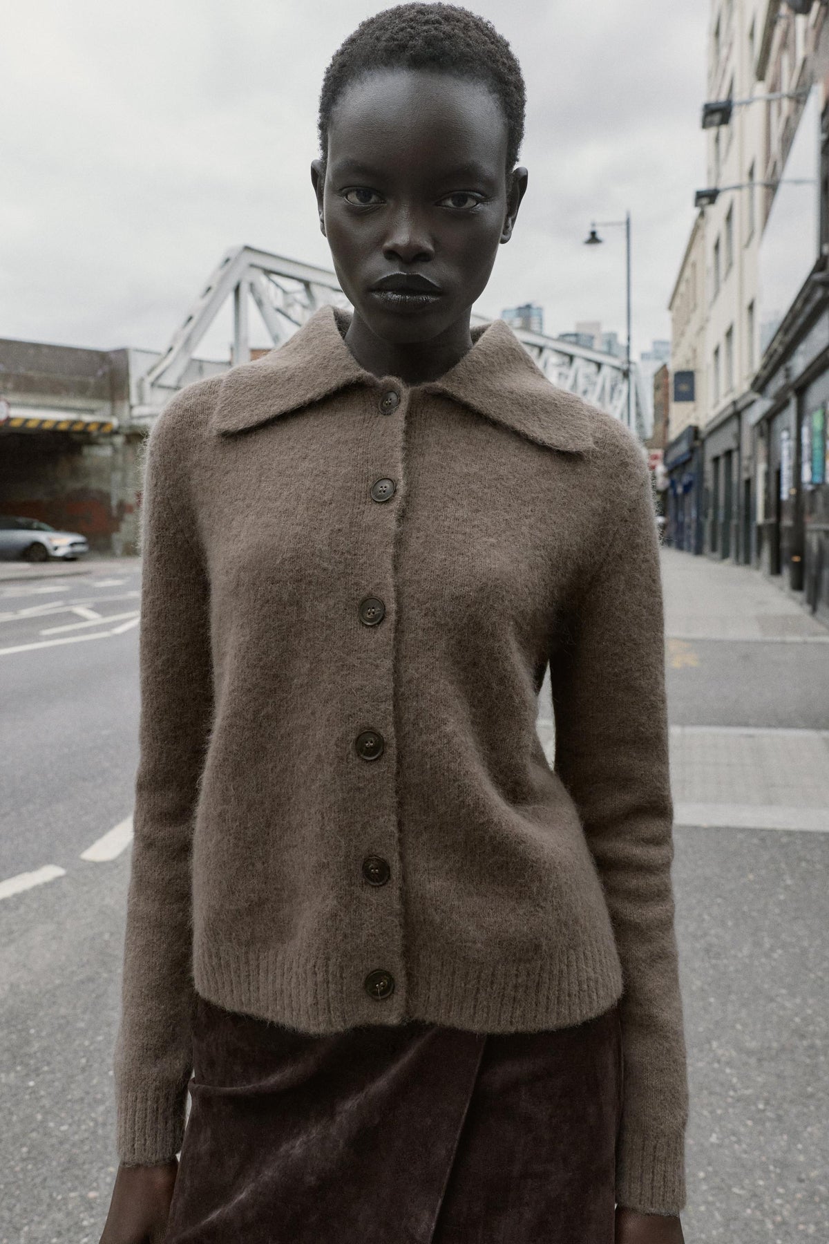 Strickjacke aus Kunstpelz