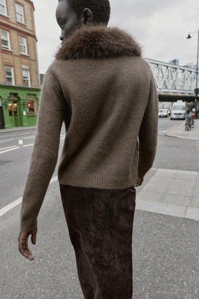 Strickjacke aus Kunstpelz