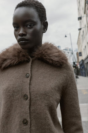 Strickjacke aus Kunstpelz