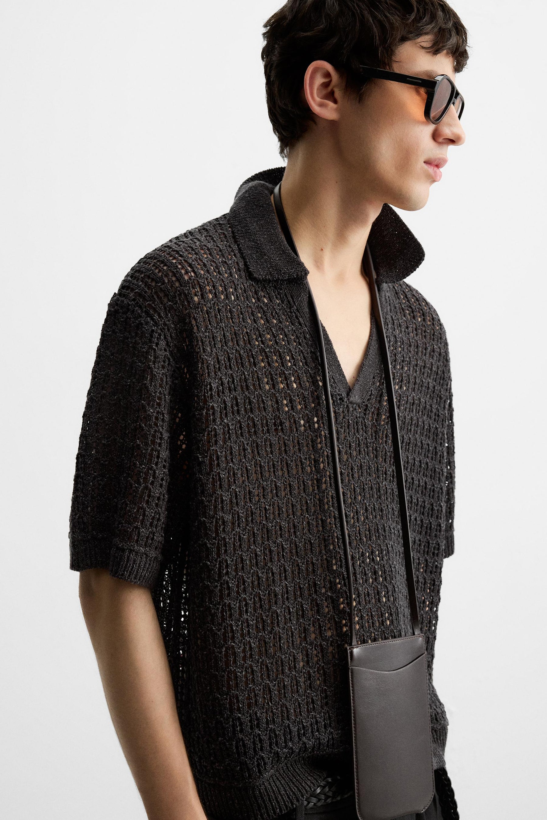 OPEN KNIT POLO SHIRT - Image 5