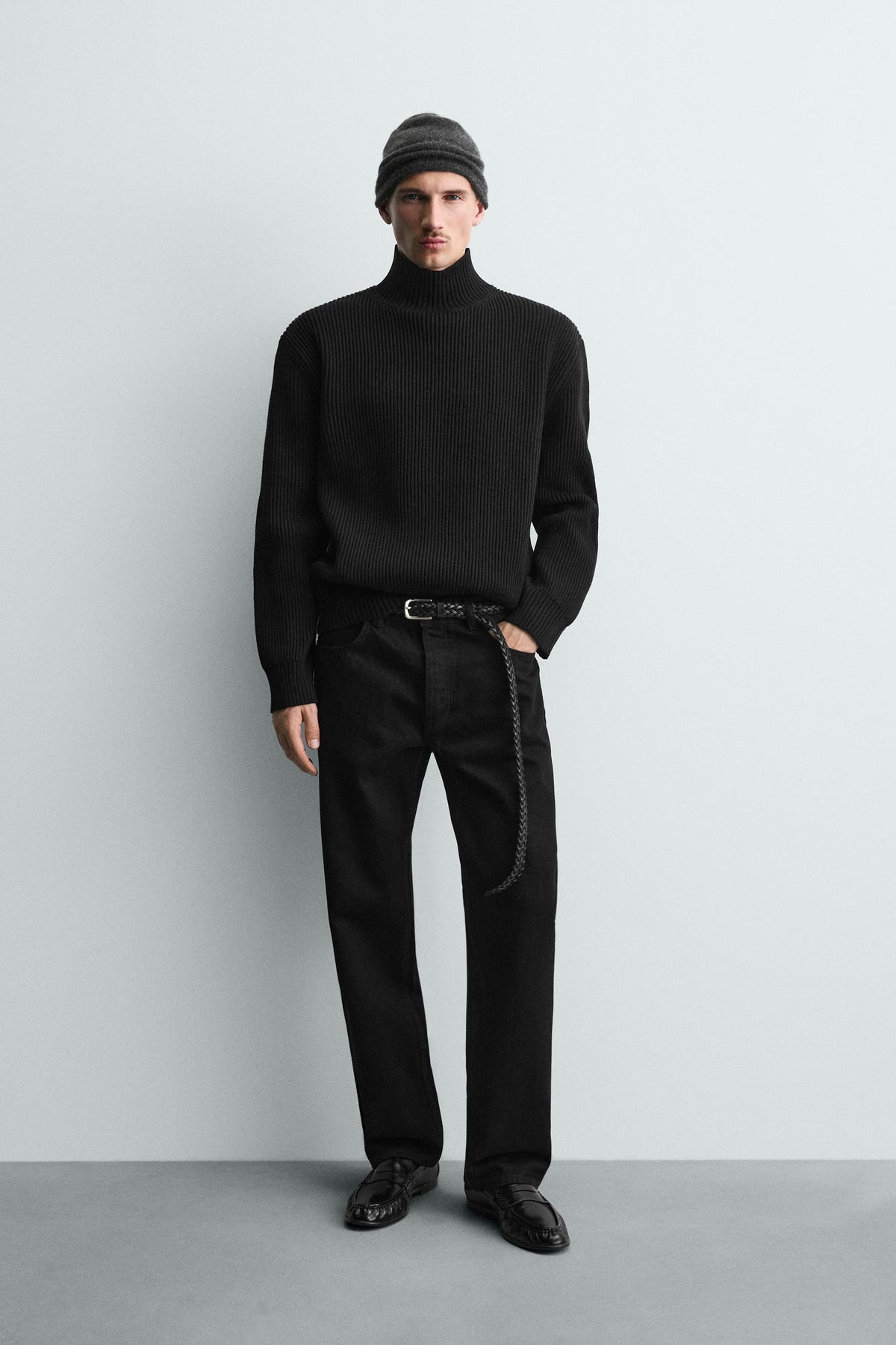 TEXTURED HIGH NECK JUMPER - Image 1