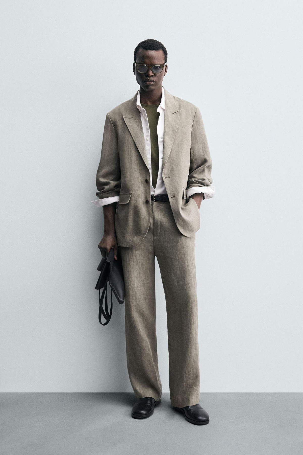 WASHED 100% LINEN SUIT BLAZER - Image 1