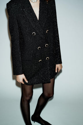 Blazer mit Metallic-Faden