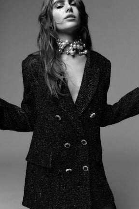 Blazer mit Metallic-Faden