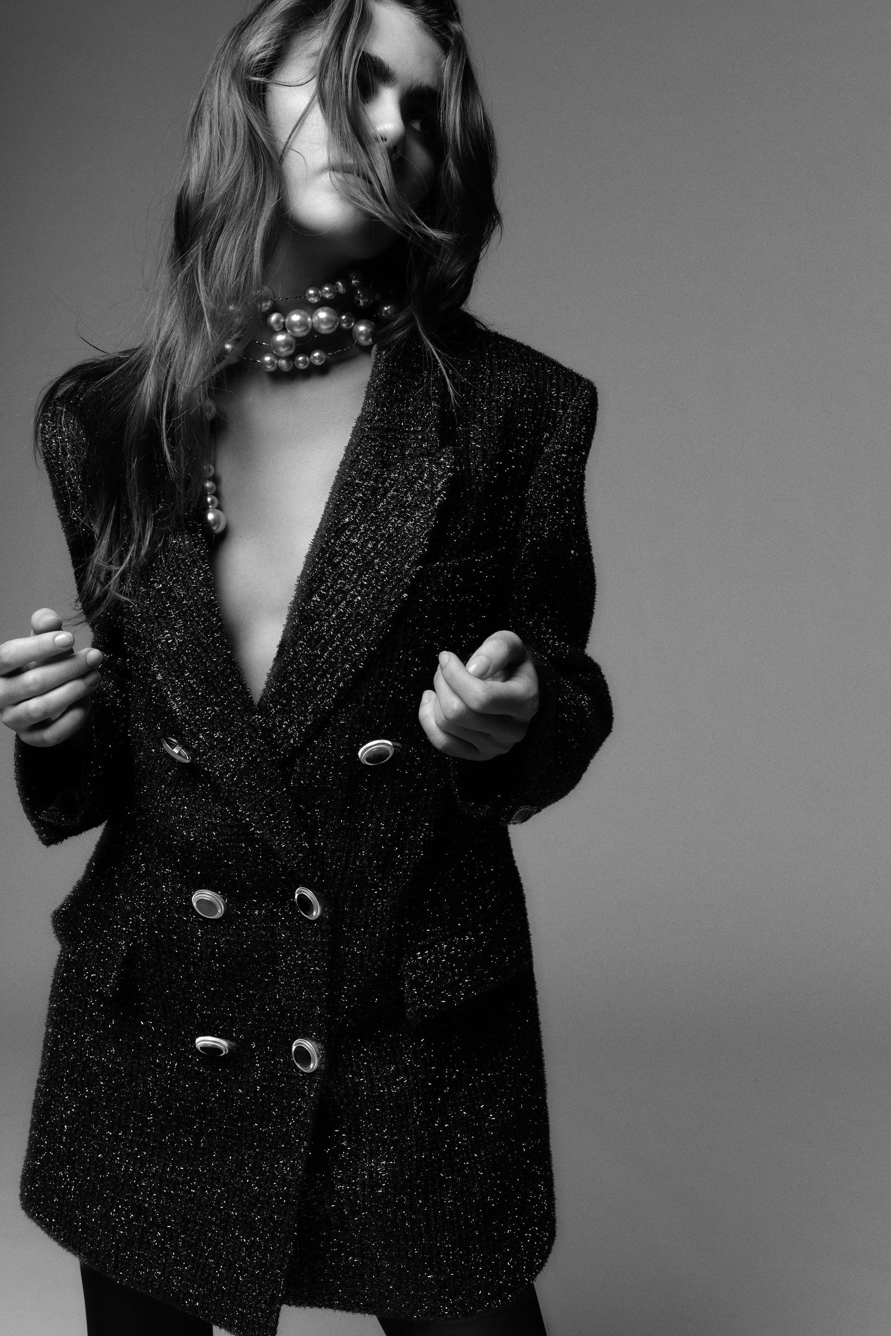 Blazer mit Metallic-Faden