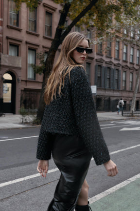 METALLIC THREAD TEXTURED CROSSOVER JACKET - Image 4