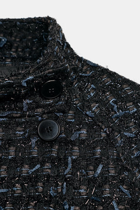 METALLIC THREAD TEXTURED CROSSOVER JACKET - Image 9