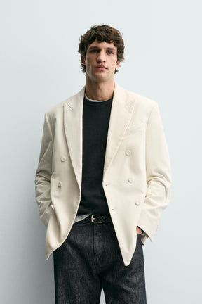 CORDUROY DOUBLE-BREASTED BLAZER - Image 2