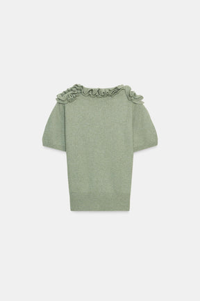 Kurzarm-Strickärmel mit Blumenmuster