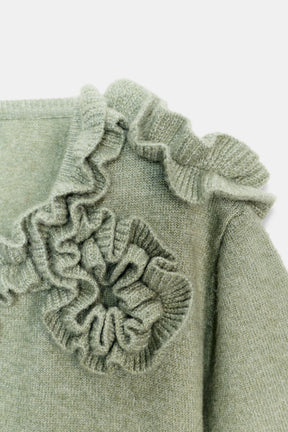 Kurzarm-Strickärmel mit Blumenmuster