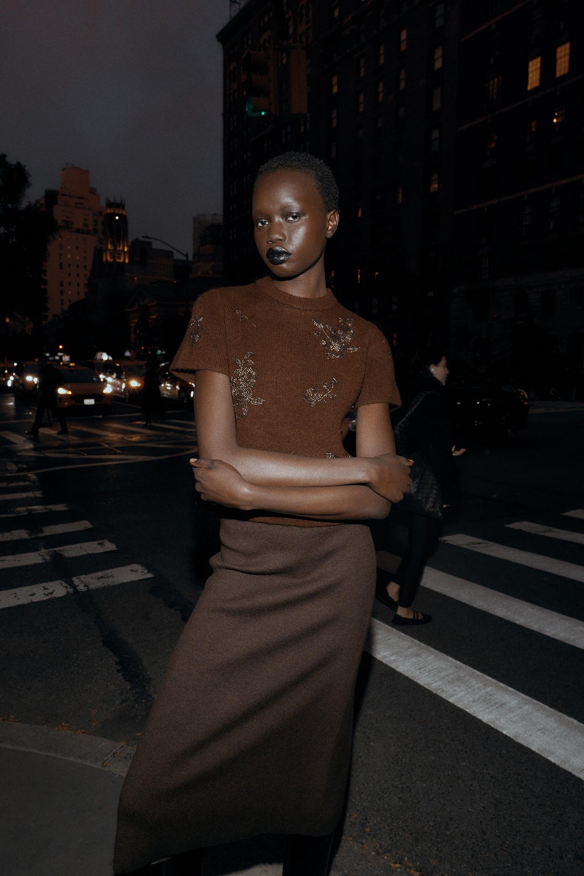 SHORT SLEEVE BEADED JUMPER - Image 1