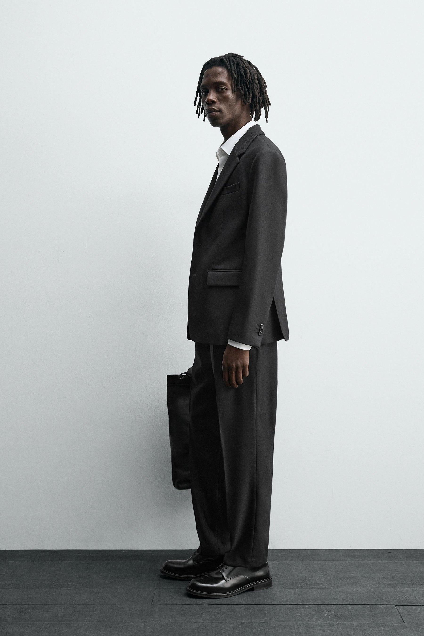 WOOL BLEND TEXTURED SUIT BLAZER - Image 4