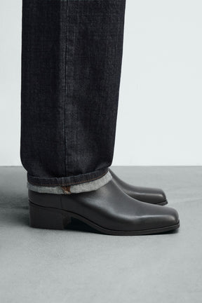 LEATHER HEELED BOOTS - Image 1