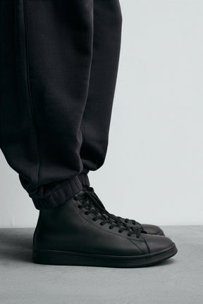 Leder-High-Top-Sneaker