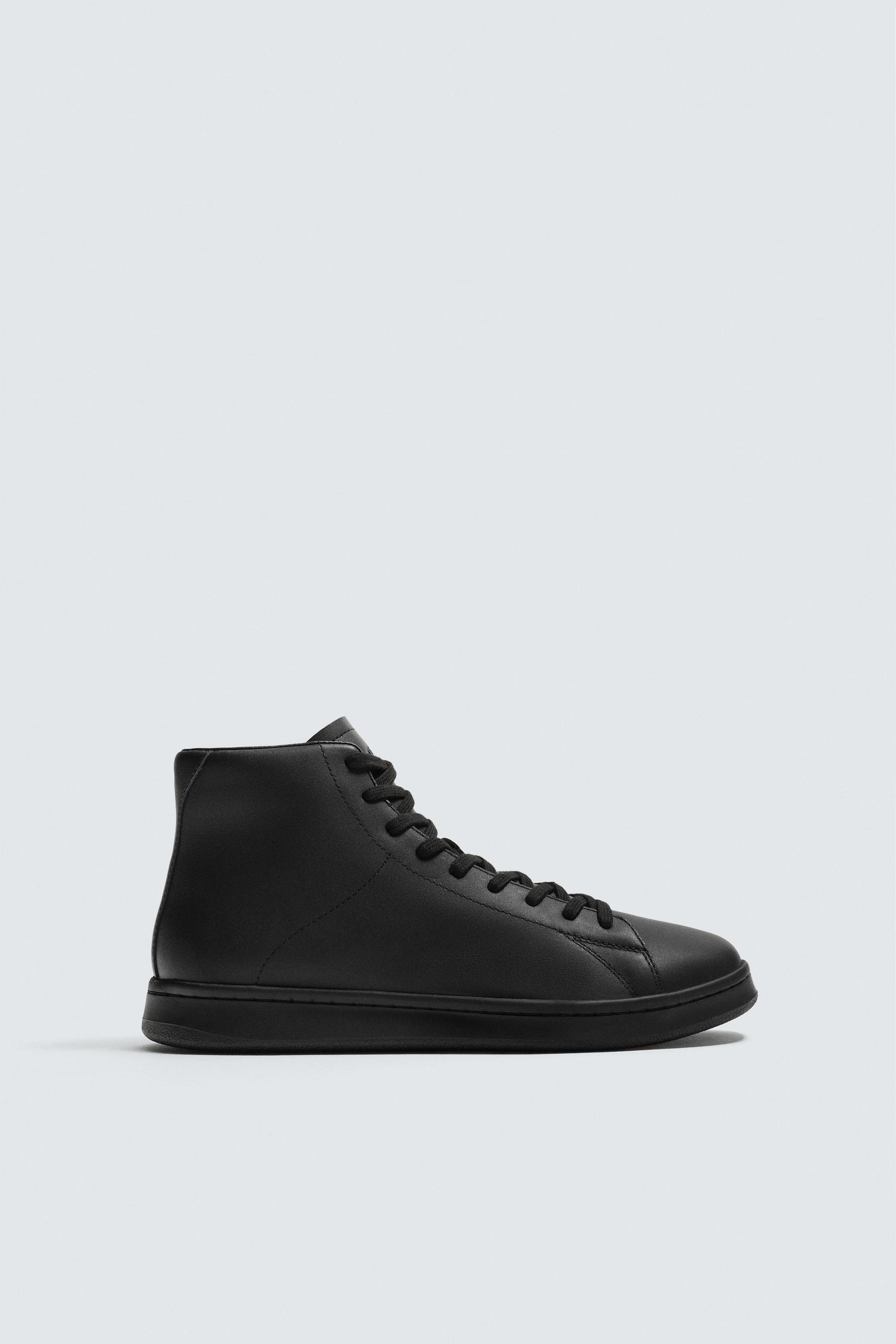 LEATHER HIGH-TOP TRAINERS - Image 4