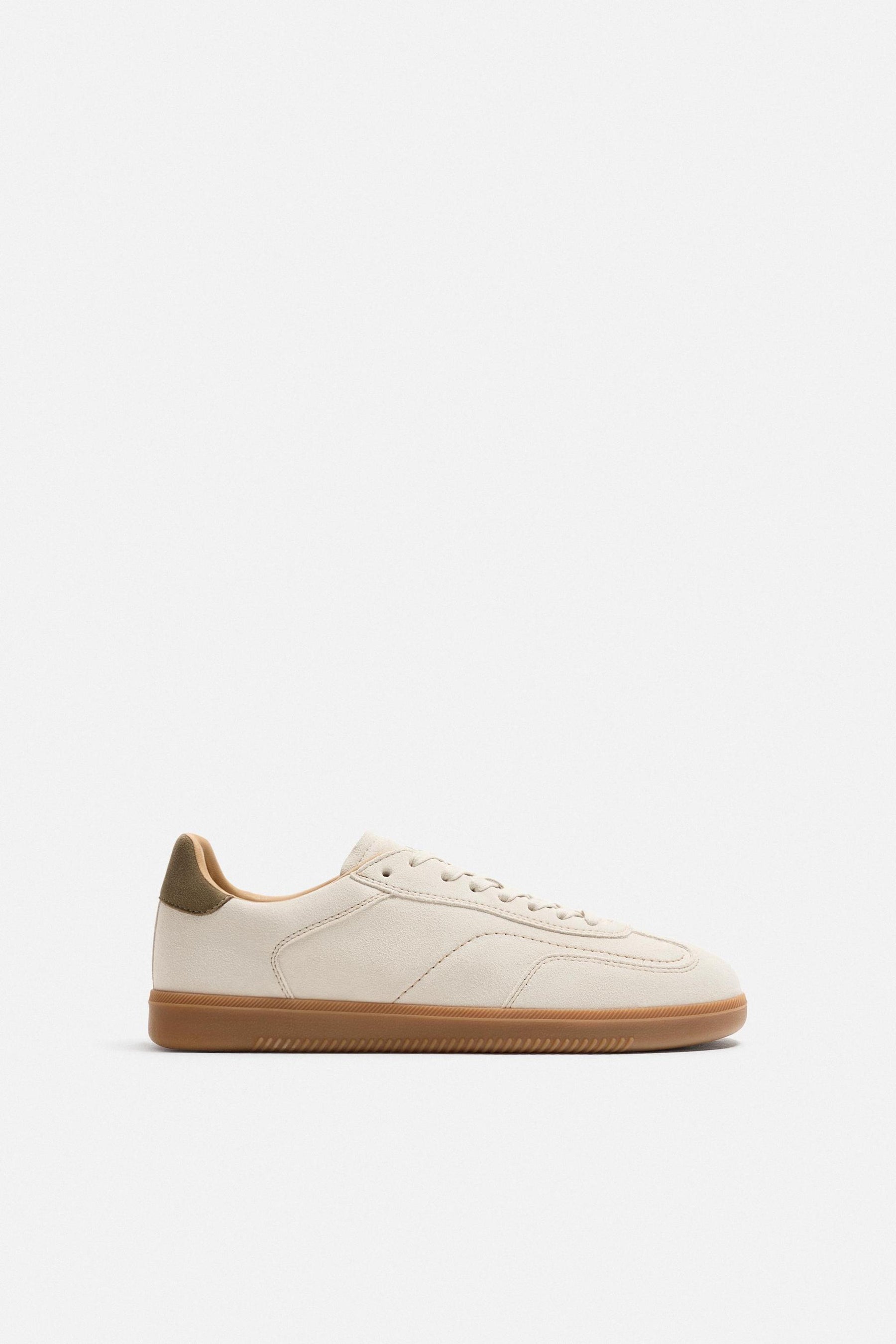 LEATHER TRAINERS WITH CONTRAST SOLE - Image 4