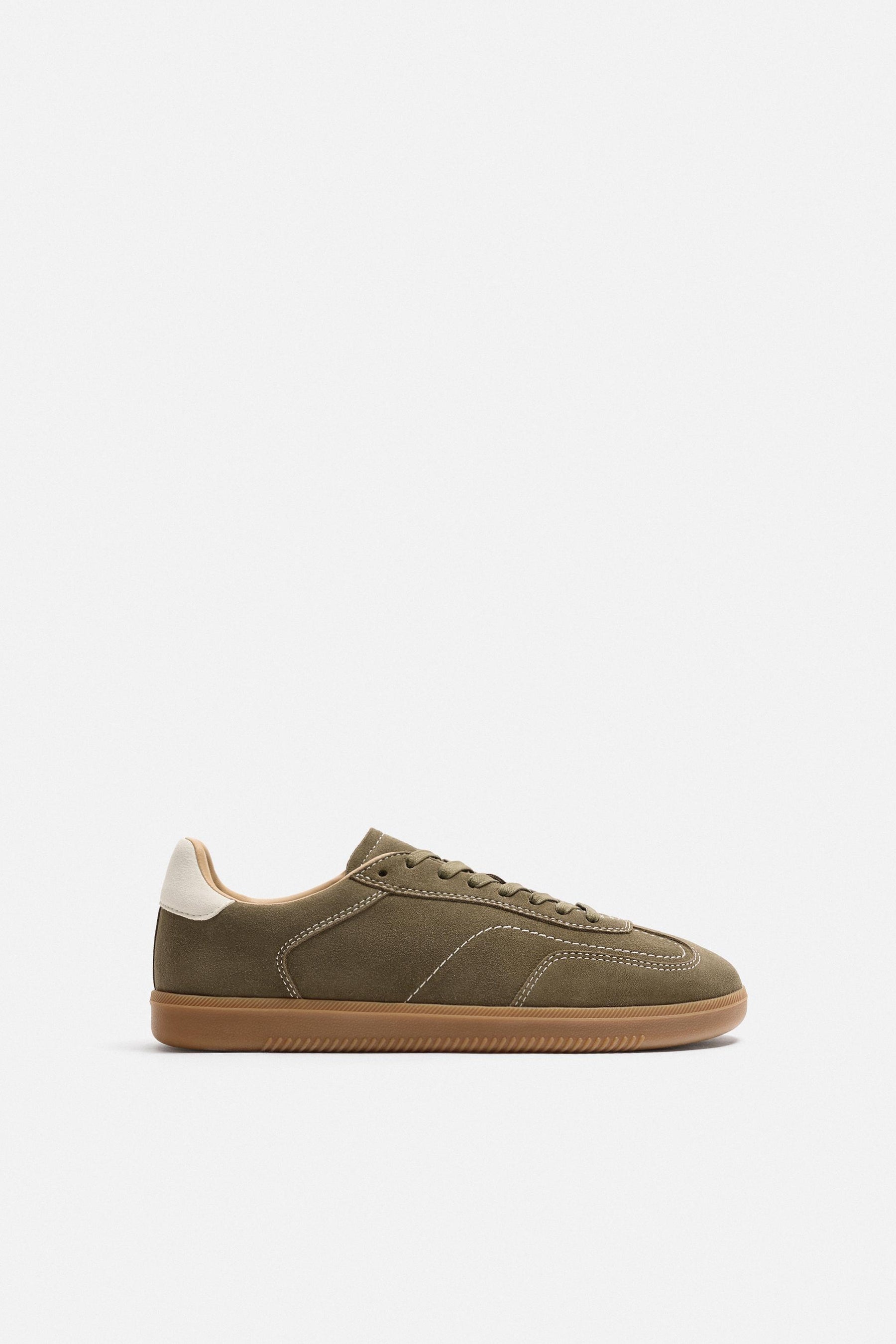 LEATHER TRAINERS WITH CONTRAST SOLE - Image 4