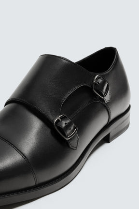 LEATHER DOUBLE MONK STRAP SHOES - Image 6