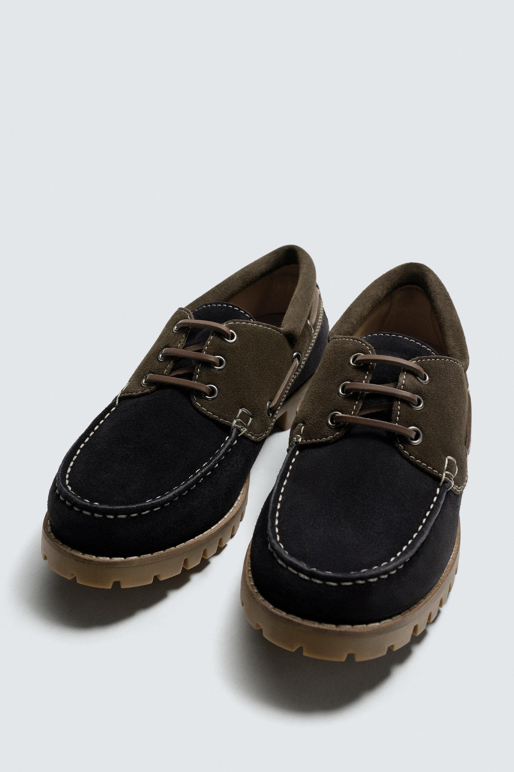 CONTRAST LEATHER DECK SHOES - Image 5