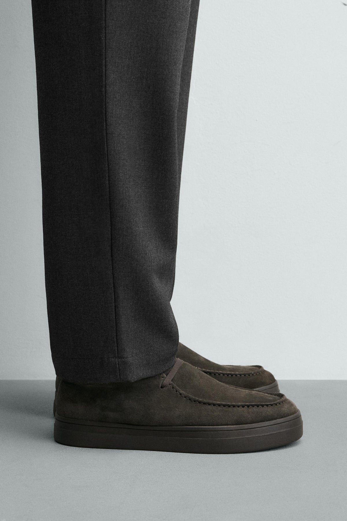 LEATHER MOC TOE SHOES - Image 1