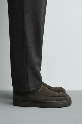 LEATHER MOC TOE SHOES - Image 1