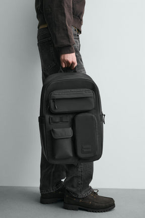 RUBBERISED MULTI-POCKET BACKPACK - Image 3
