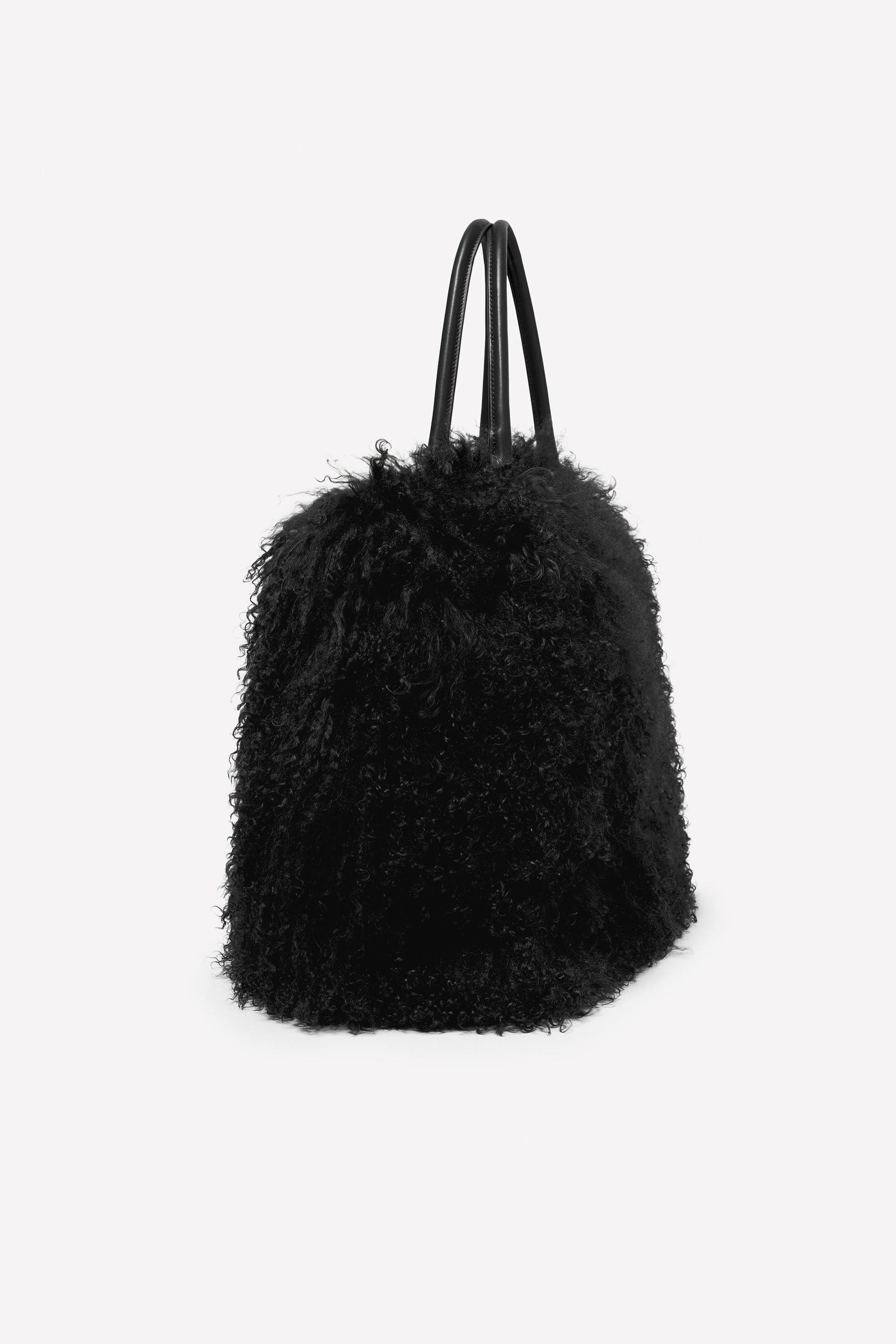"LEATHER AND SHEEPSKIN SHOPPER BAG" - Image 2