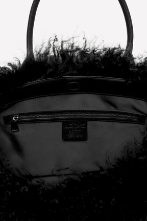 "LEATHER AND SHEEPSKIN SHOPPER BAG" - Image 4