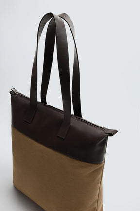 SHOPPER BAG WITH LEATHER DETAILS - Image 6