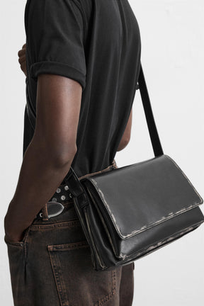 DISTRESSED-EFFECT FLAP CROSSBODY BAG - Image 1