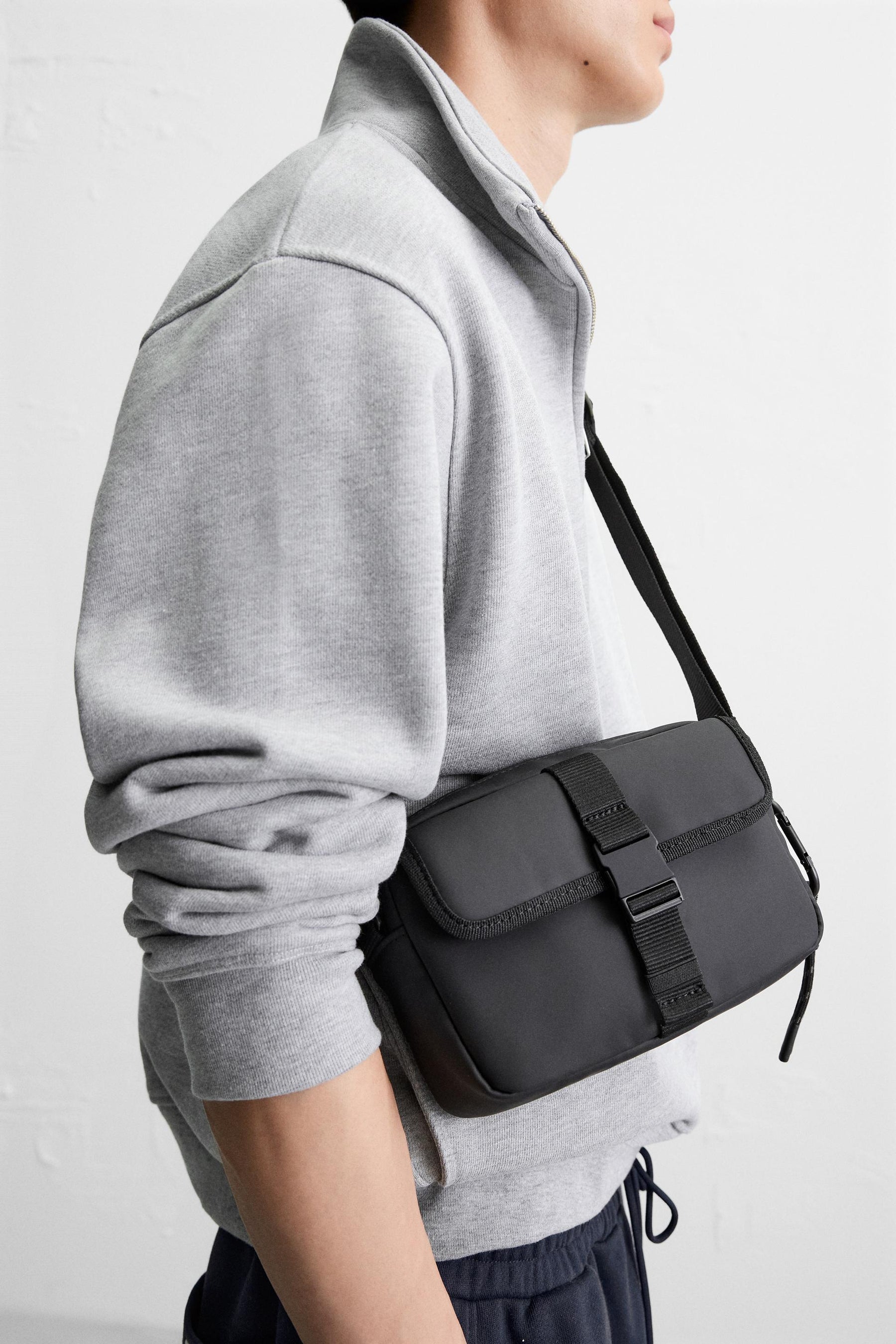 RUBBERISED CROSSBODY BAG - Image 1