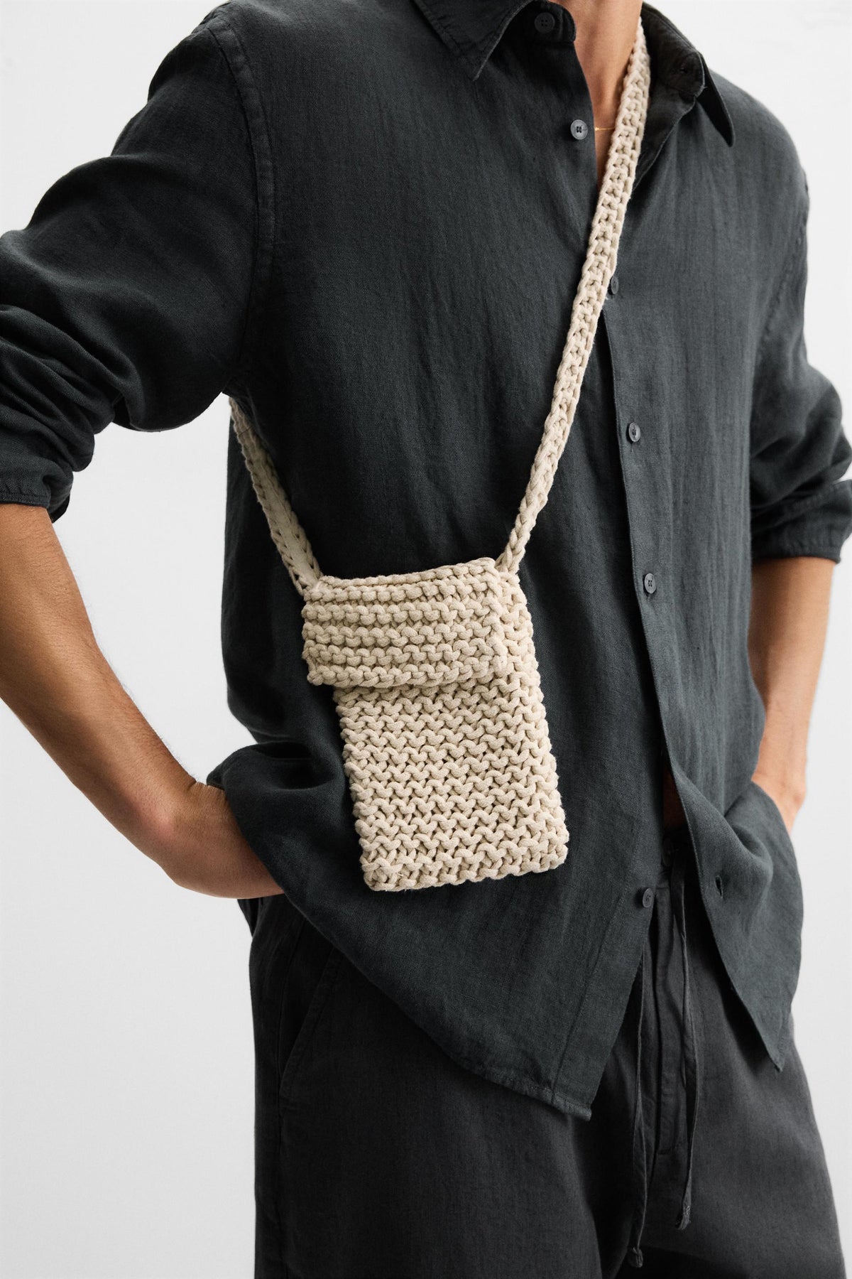MACRAMÉ CROSSBODY BAG - Image 1