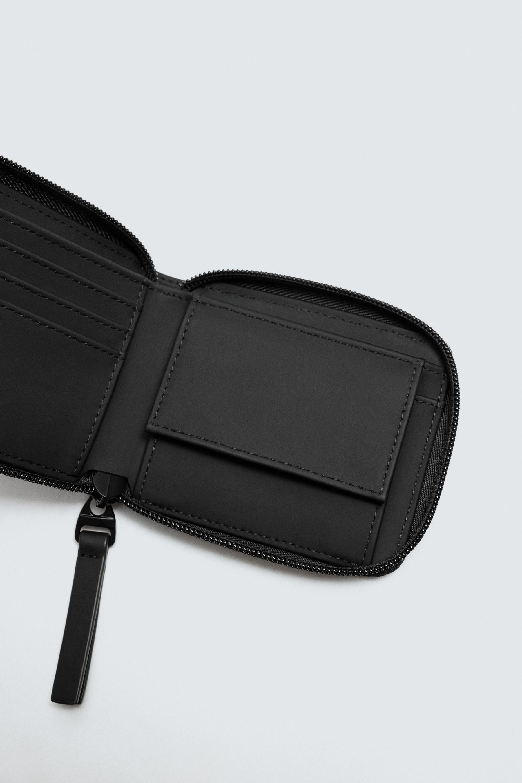 Gummierte Geldbörse mit Reißverschluss