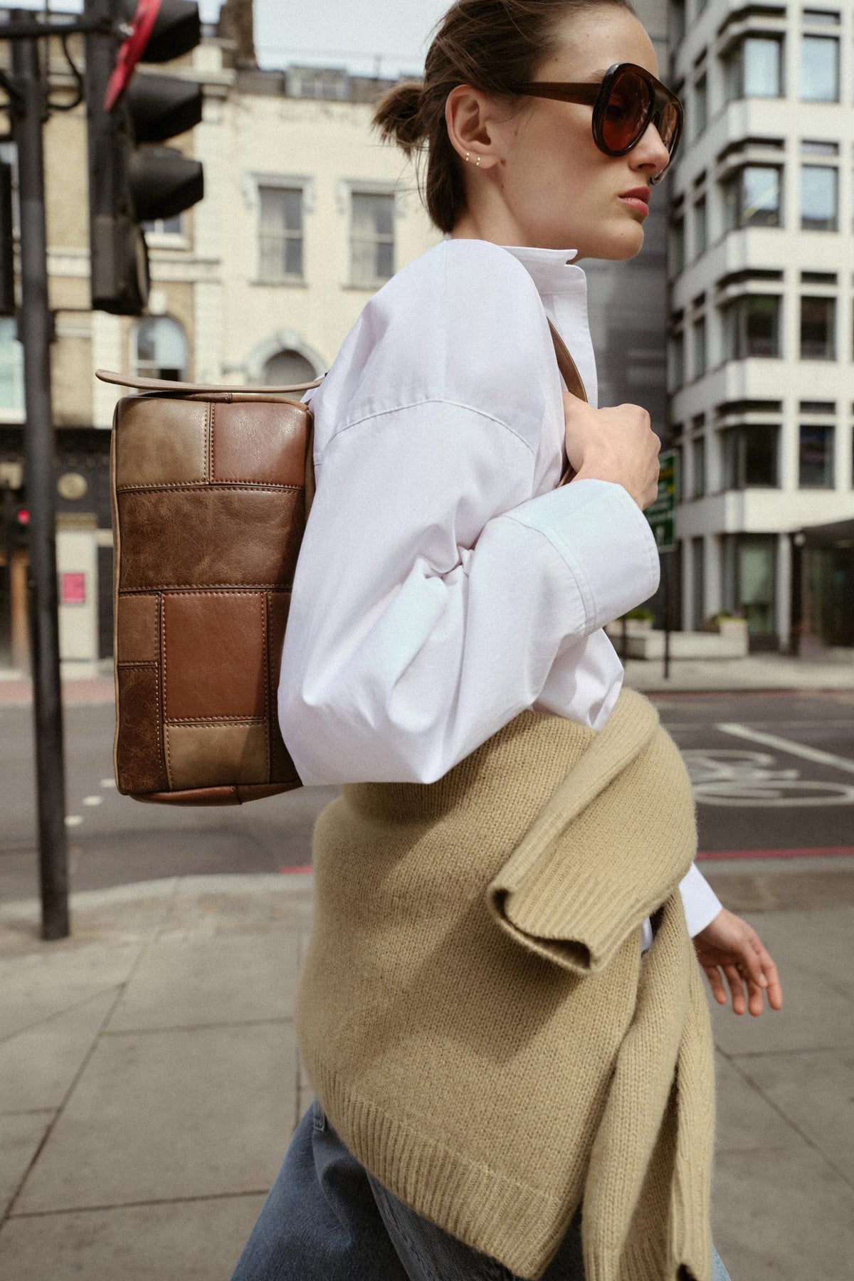 Patchwork-Schultertasche