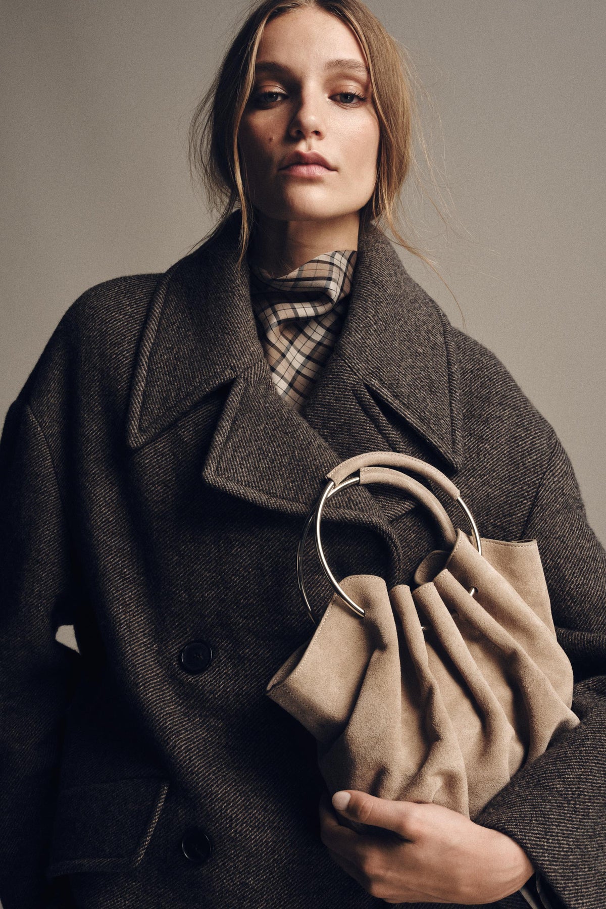 Wildleder-Beuteltasche