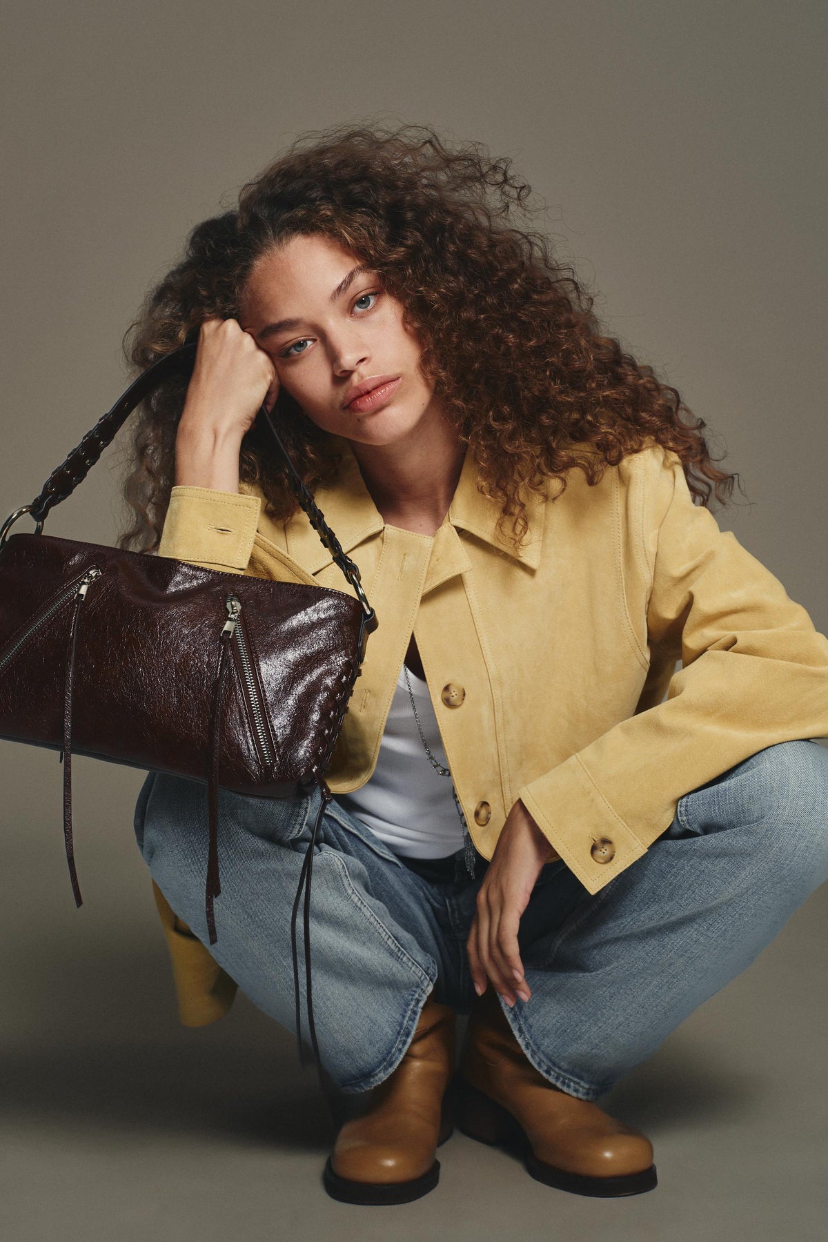 Schultertasche mit Reißverschluss