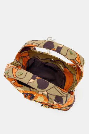 Mehrfarbige, perlenbesetzte Modetasche