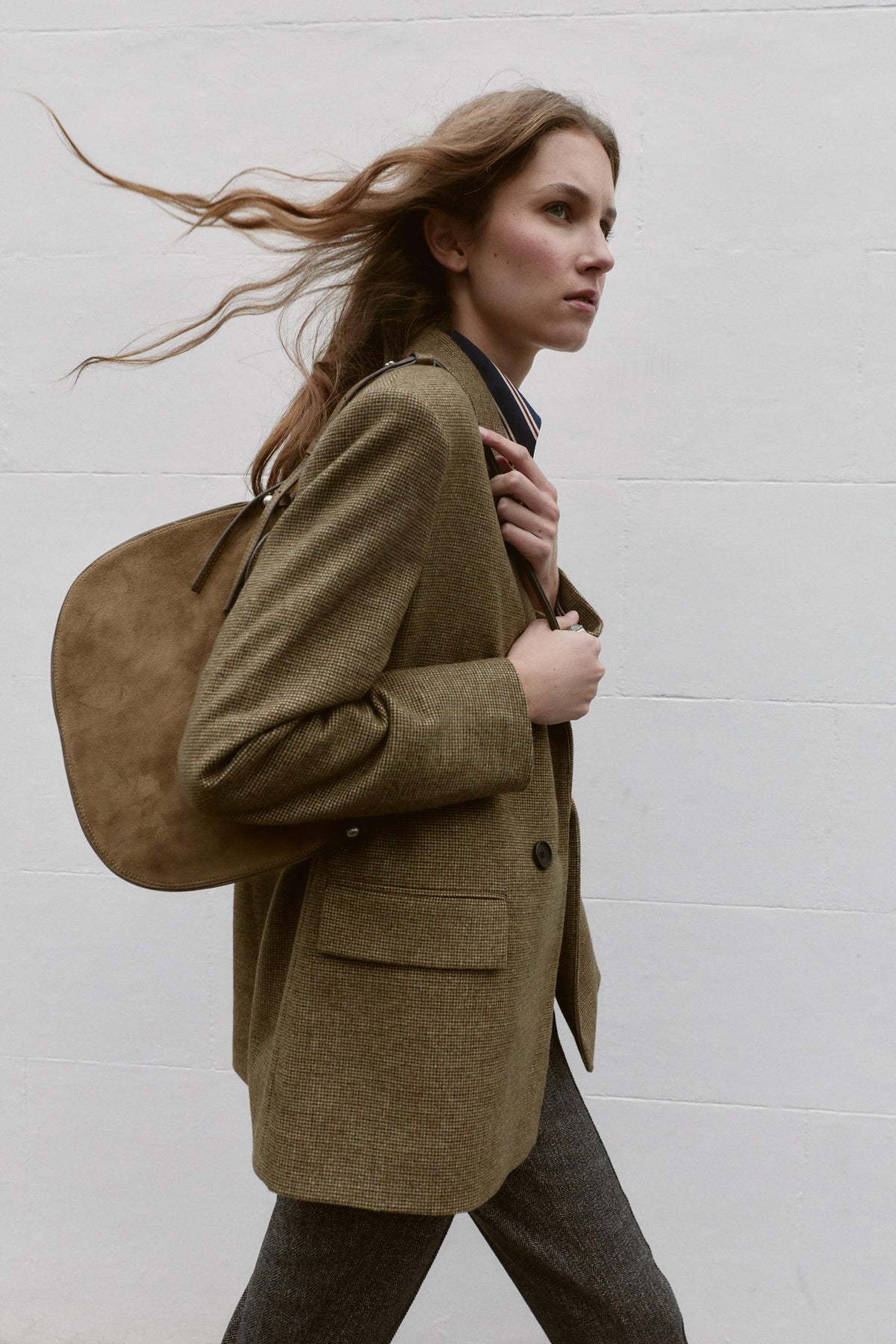 Leder-Klapphandtasche