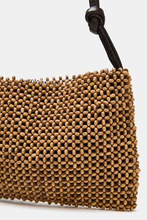 Perlenbesetzte Schultertasche